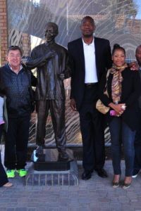 Nba Group Picture With  Madiba Statue